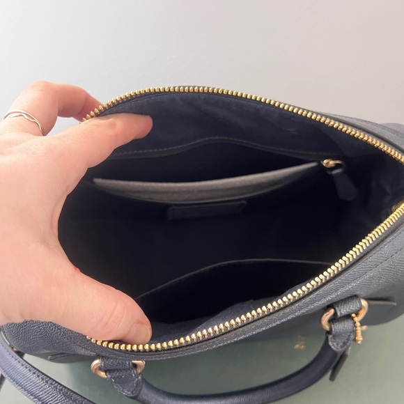NWT Coach Navy Rowan Satchel - Picture 6 of 8